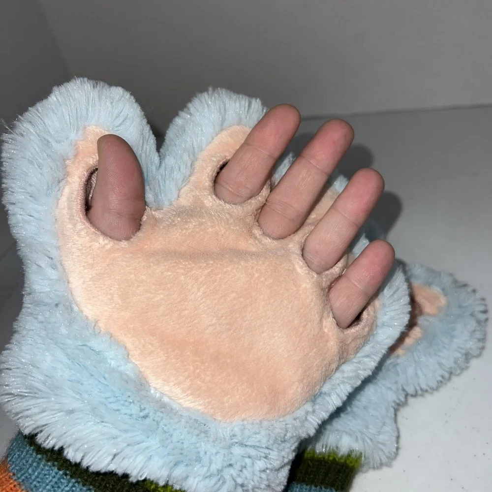 Magical Tickle Monster Mitts Blue Gloves Mittens Plush Share Gift Of Laughter
